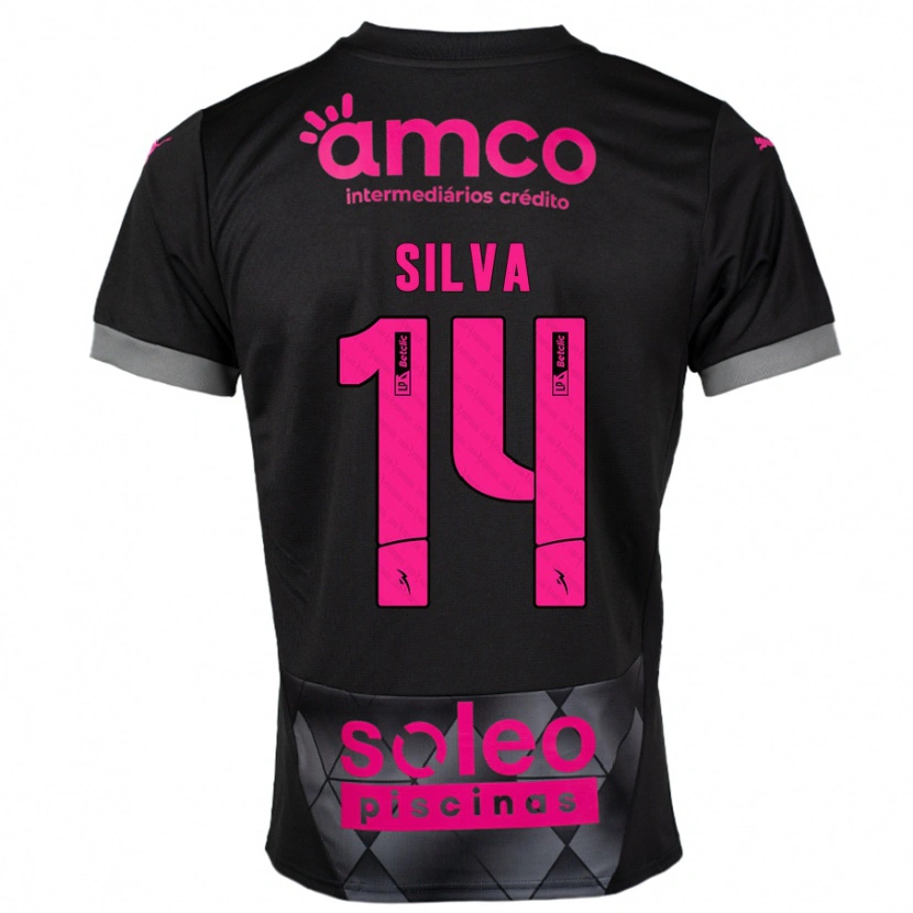 Danxen Kvinder Dolores Silva #14 Sort Pink Udebane Spillertrøjer 2024/25 Trøje T-Shirt