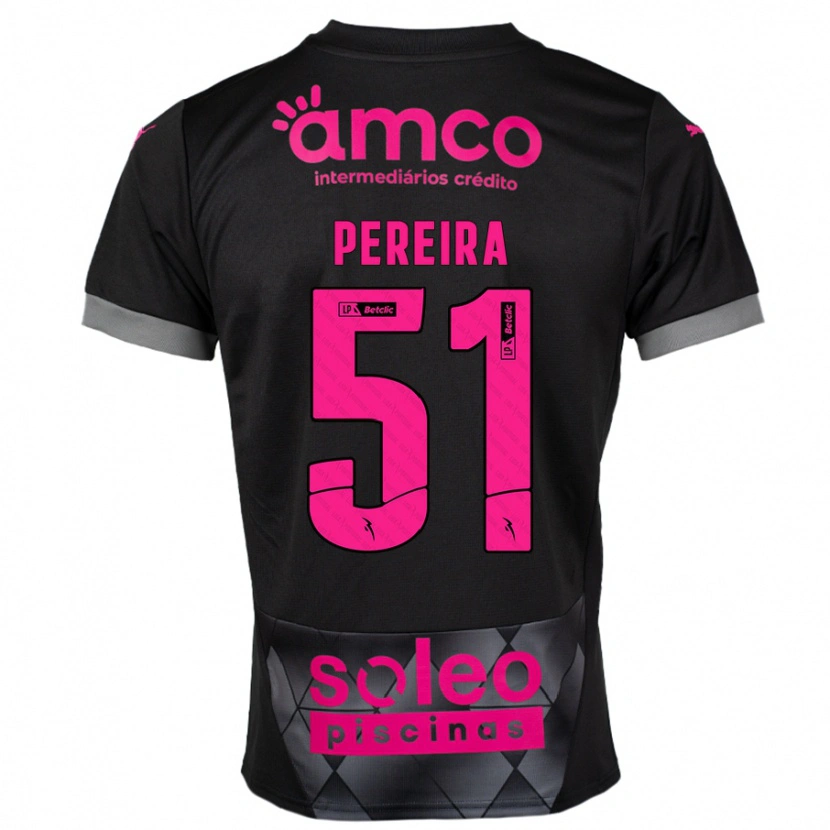 Danxen Kvinder Evy Pereira #51 Sort Pink Udebane Spillertrøjer 2024/25 Trøje T-Shirt