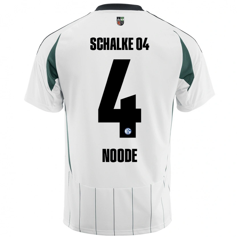 Danxen Kvinder Steve Noode #4 Hvid Grøn Udebane Spillertrøjer 2024/25 Trøje T-Shirt