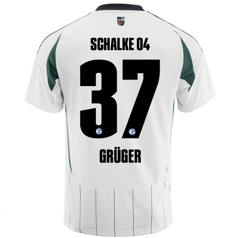 Danxen Kvinder Max Grüger #37 Hvid Grøn Udebane Spillertrøjer 2024/25 Trøje T-Shirt