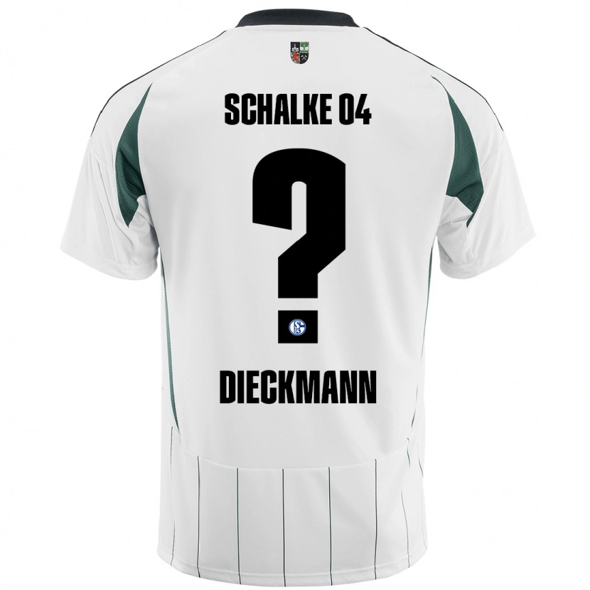 Danxen Kvinder Jonas Dieckmann #0 Hvid Grøn Udebane Spillertrøjer 2024/25 Trøje T-Shirt