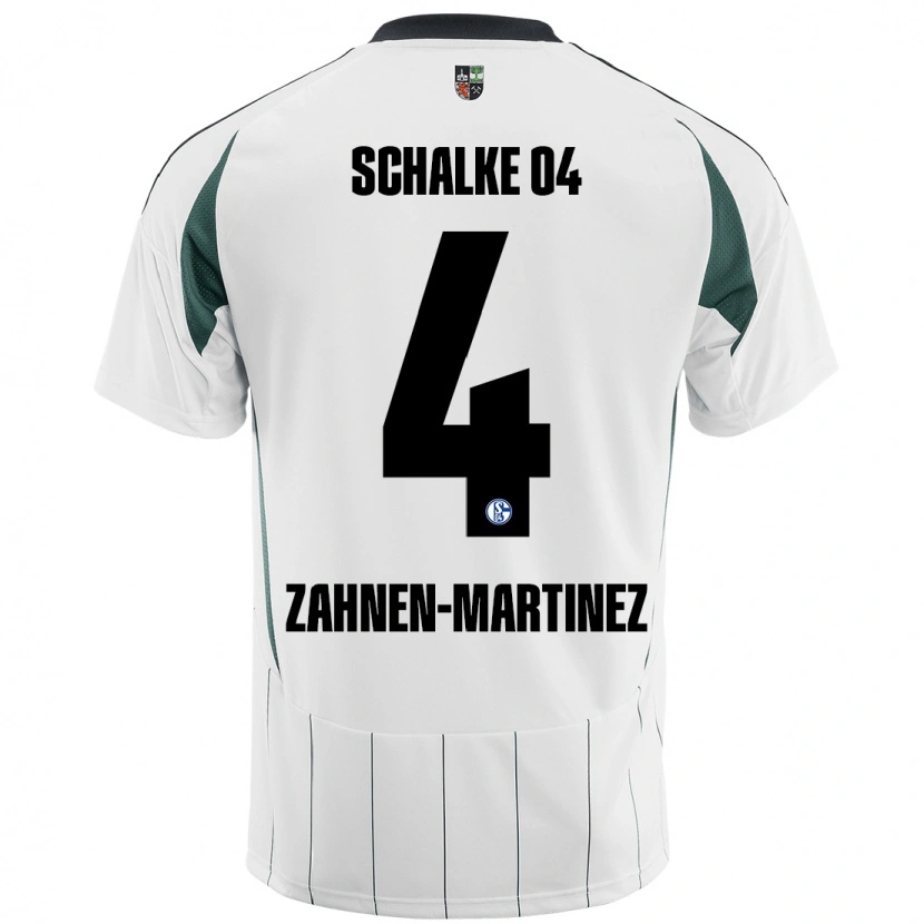 Danxen Kvinder Pablo Zahnen-Martinez #4 Hvid Grøn Udebane Spillertrøjer 2024/25 Trøje T-Shirt