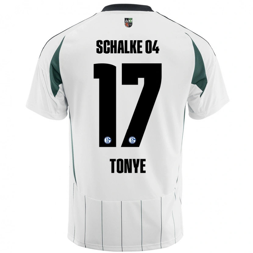 Danxen Kvinder Yannick Tonye #17 Hvid Grøn Udebane Spillertrøjer 2024/25 Trøje T-Shirt