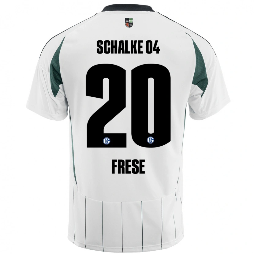 Danxen Kvinder Niklas Frese #20 Hvid Grøn Udebane Spillertrøjer 2024/25 Trøje T-Shirt