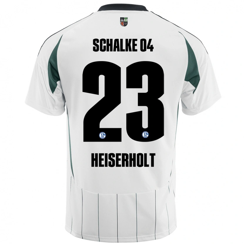 Danxen Kvinder Finn Heiserholt #23 Hvid Grøn Udebane Spillertrøjer 2024/25 Trøje T-Shirt
