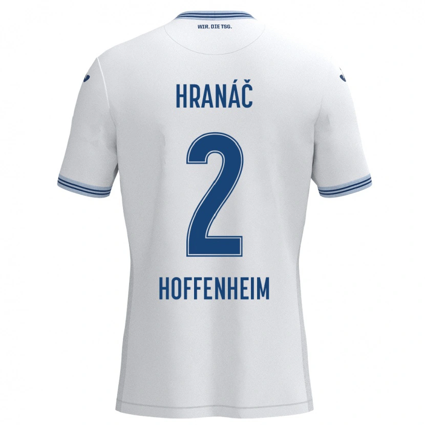 Danxen Kvinder Robin Hranac #2 Hvid Blå Udebane Spillertrøjer 2024/25 Trøje T-Shirt