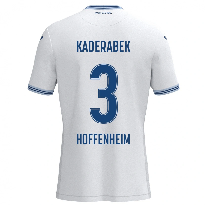 Danxen Kvinder Pavel Kaderabek #3 Hvid Blå Udebane Spillertrøjer 2024/25 Trøje T-Shirt