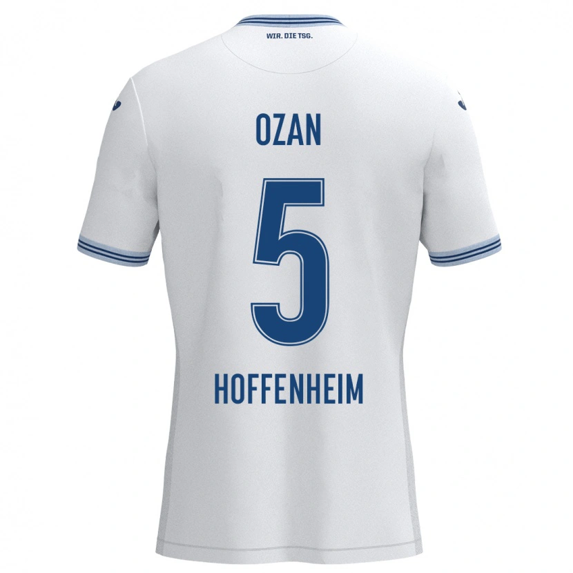 Danxen Kvinder Ozan Kabak #5 Hvid Blå Udebane Spillertrøjer 2024/25 Trøje T-Shirt