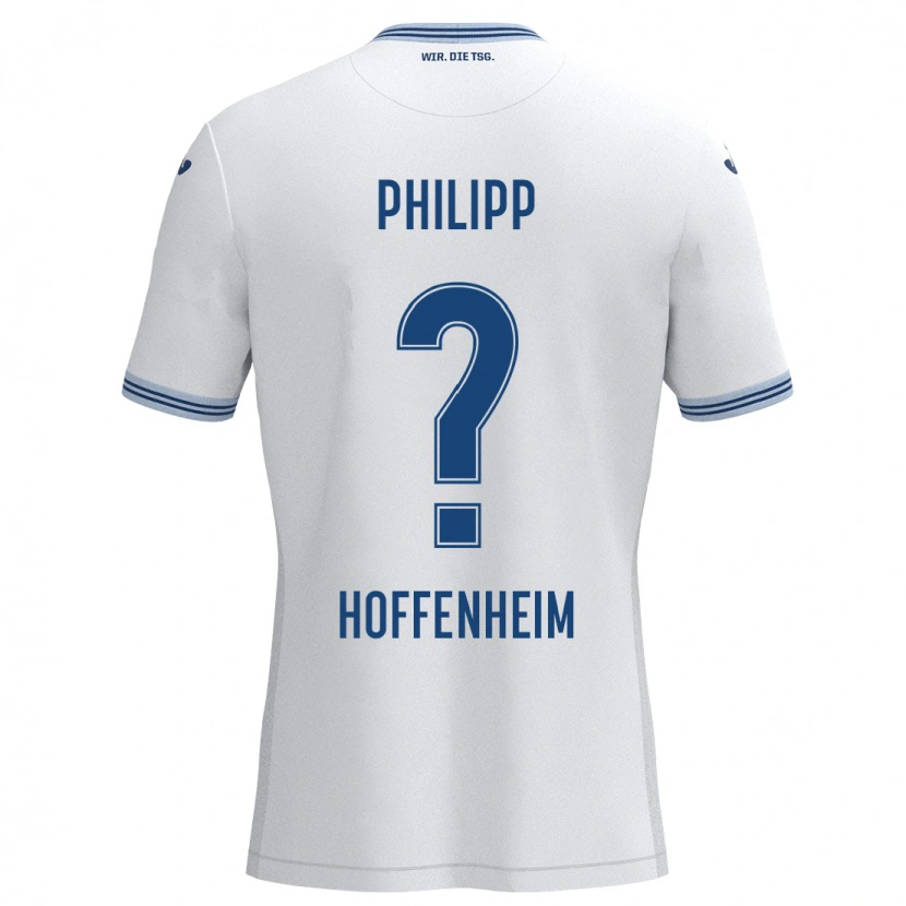 Danxen Kvinder Tim Philipp #0 Hvid Blå Udebane Spillertrøjer 2024/25 Trøje T-Shirt