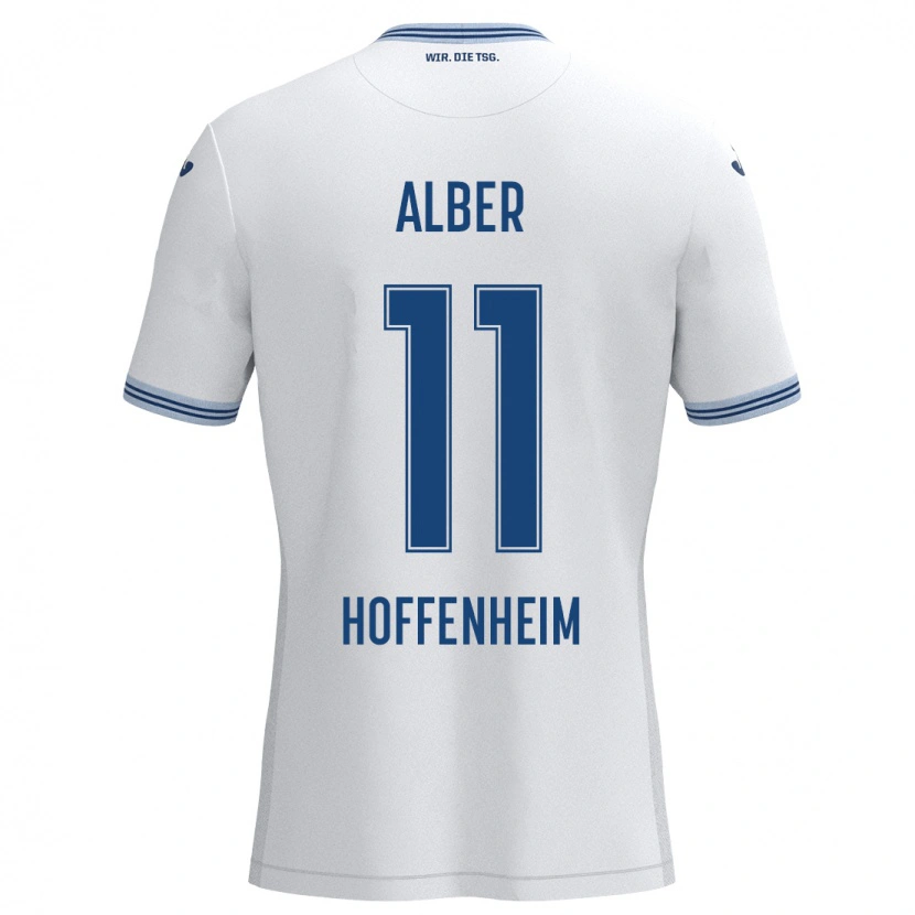 Danxen Kvinder Mara Alber #11 Hvid Blå Udebane Spillertrøjer 2024/25 Trøje T-Shirt