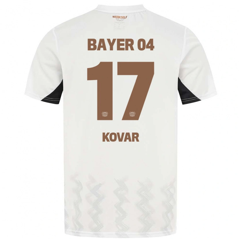 Danxen Kvinder Matej Kovar #17 Hvid Sort Udebane Spillertrøjer 2024/25 Trøje T-Shirt