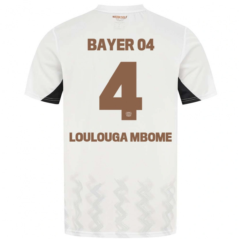 Danxen Kvinder Adrien Loulouga Mbome #4 Hvid Sort Udebane Spillertrøjer 2024/25 Trøje T-Shirt