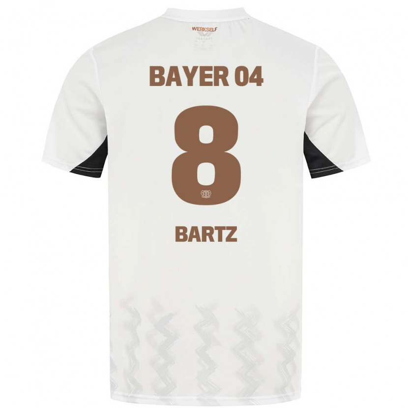 Danxen Kvinder Paulina Bartz #8 Hvid Sort Udebane Spillertrøjer 2024/25 Trøje T-Shirt