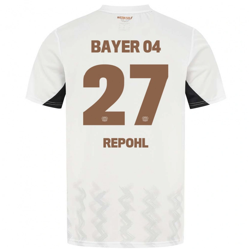 Danxen Kvinder Friederike Repohl #27 Hvid Sort Udebane Spillertrøjer 2024/25 Trøje T-Shirt