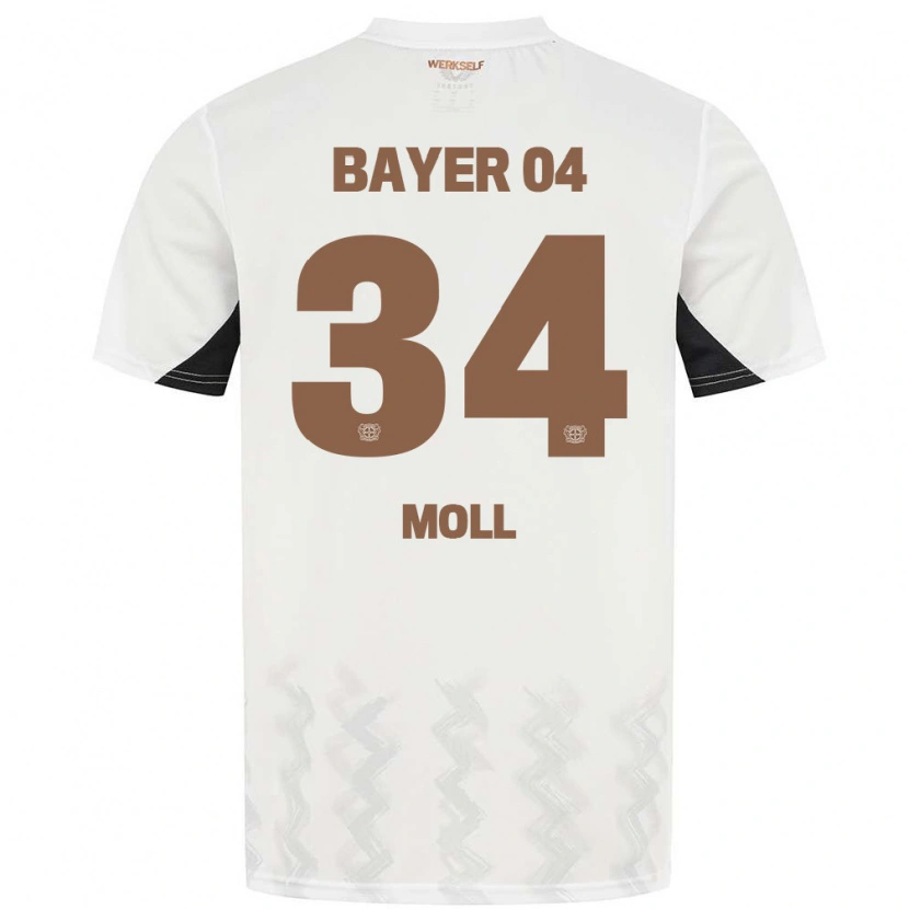 Danxen Kvinder Anne Moll #34 Hvid Sort Udebane Spillertrøjer 2024/25 Trøje T-Shirt