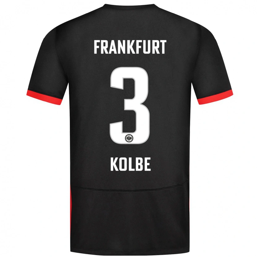 Danxen Kvinder Louis Kolbe #3 Sort Udebane Spillertrøjer 2024/25 Trøje T-Shirt