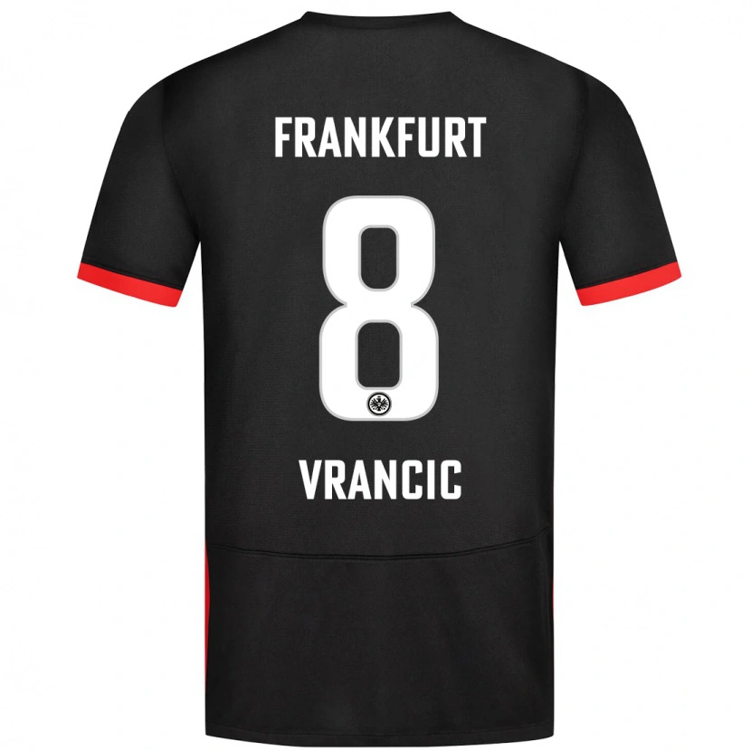 Danxen Kvinder Mario Vrancic #8 Sort Udebane Spillertrøjer 2024/25 Trøje T-Shirt