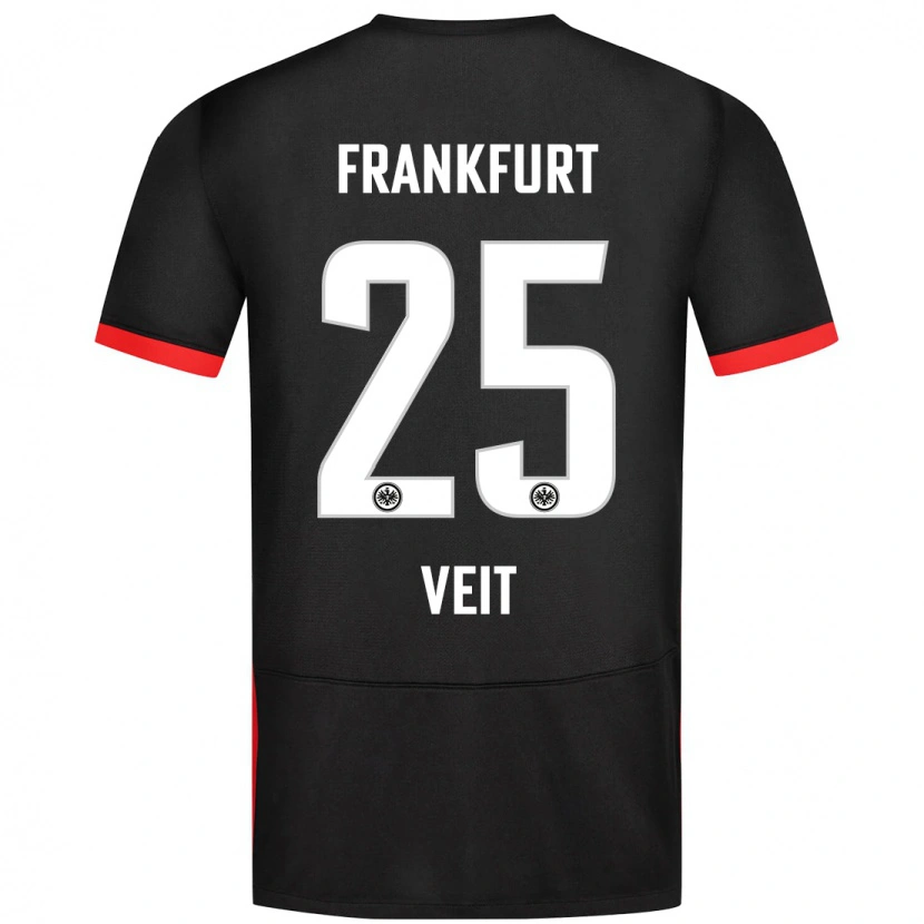 Danxen Kvinder Jella Veit #25 Sort Udebane Spillertrøjer 2024/25 Trøje T-Shirt