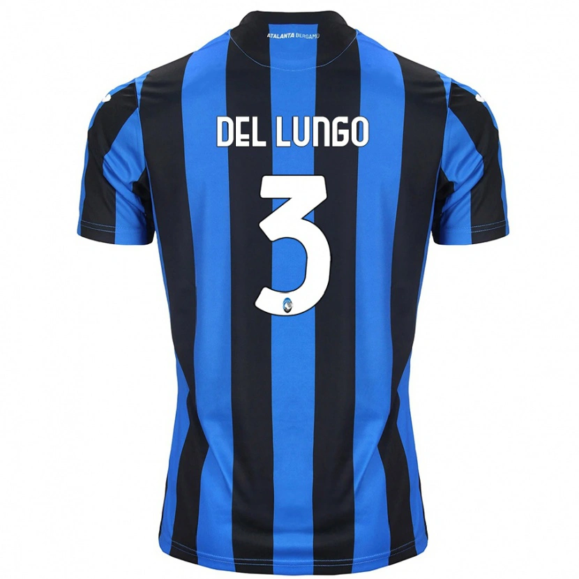 Danxen Børn Tommaso Del Lungo #3 Blå Sort Hjemmebane Spillertrøjer 2024/25 Trøje T-Shirt