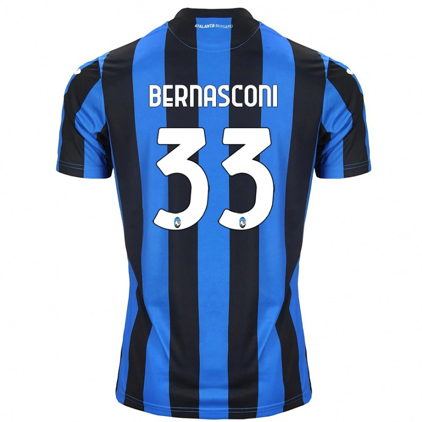 Danxen Børn Lorenzo Bernasconi #33 Blå Sort Hjemmebane Spillertrøjer 2024/25 Trøje T-Shirt