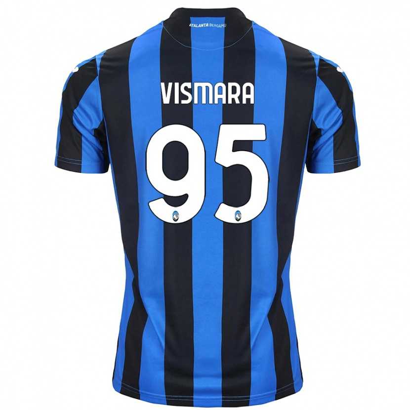 Danxen Børn Paolo Vismara #95 Blå Sort Hjemmebane Spillertrøjer 2024/25 Trøje T-Shirt