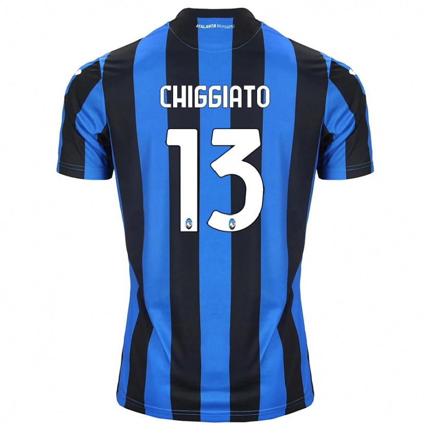 Danxen Børn Gabriele Chiggiato #13 Blå Sort Hjemmebane Spillertrøjer 2024/25 Trøje T-Shirt