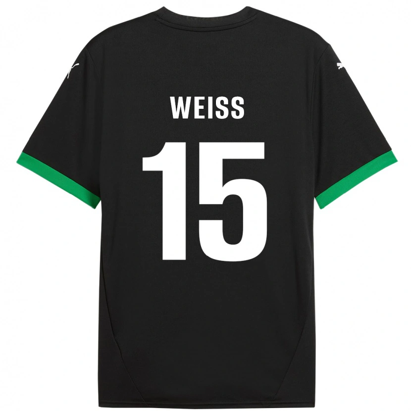 Danxen Børn David Weiss #15 Sort Mørkegrøn Hjemmebane Spillertrøjer 2024/25 Trøje T-Shirt