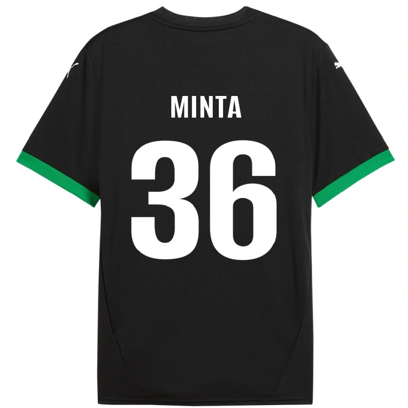 Danxen Børn Amoako Minta #36 Sort Mørkegrøn Hjemmebane Spillertrøjer 2024/25 Trøje T-Shirt