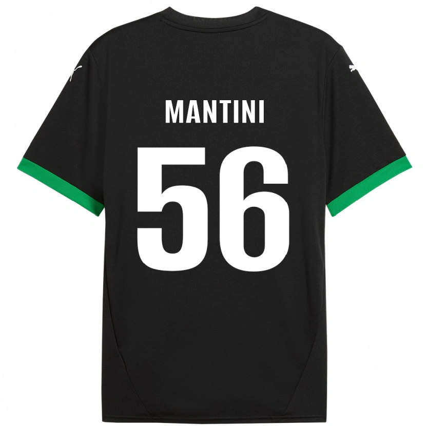 Danxen Børn Raffaele Mantini #56 Sort Mørkegrøn Hjemmebane Spillertrøjer 2024/25 Trøje T-Shirt