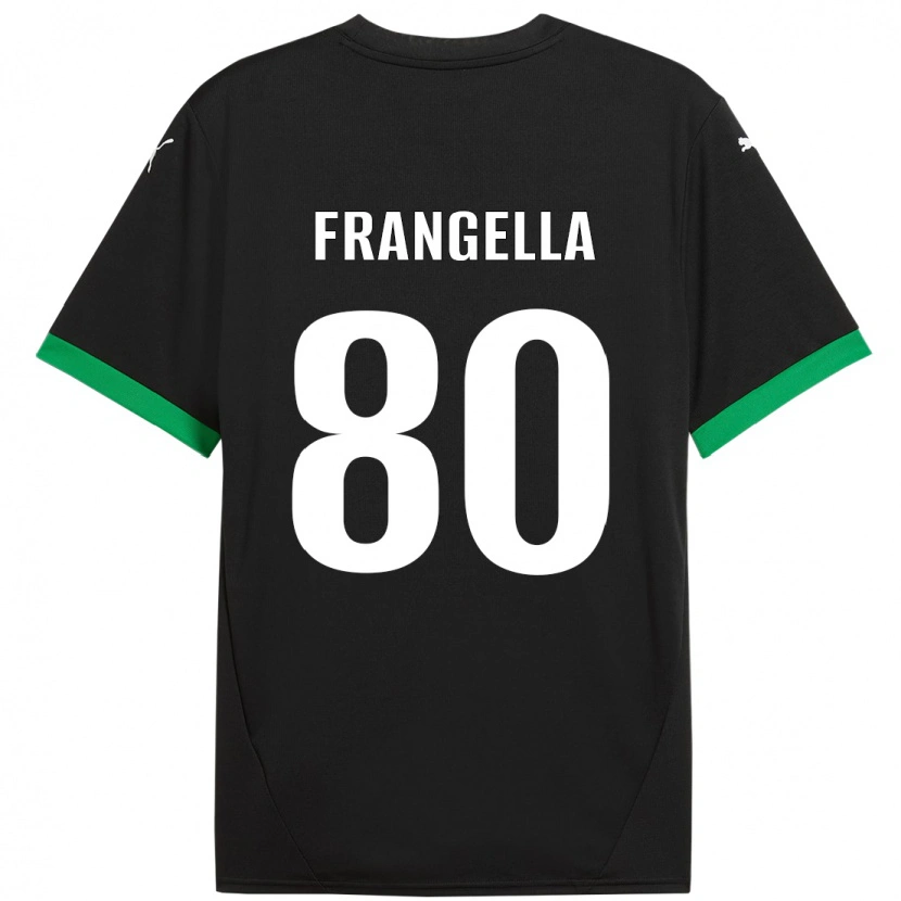 Danxen Børn Christian Frangella #80 Sort Mørkegrøn Hjemmebane Spillertrøjer 2024/25 Trøje T-Shirt
