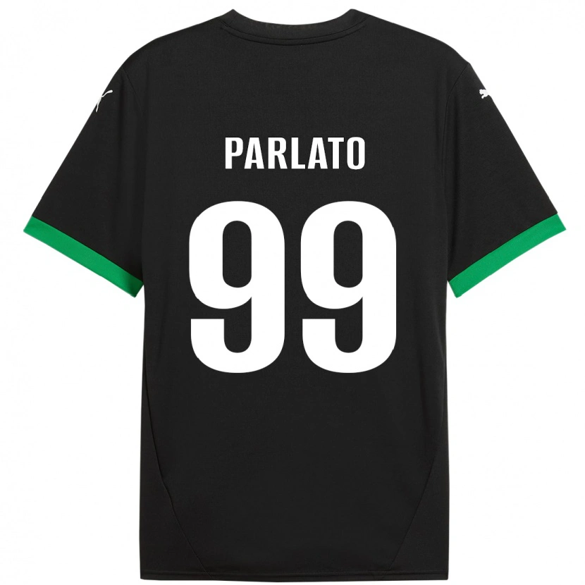 Danxen Børn Claudio Parlato #99 Sort Mørkegrøn Hjemmebane Spillertrøjer 2024/25 Trøje T-Shirt