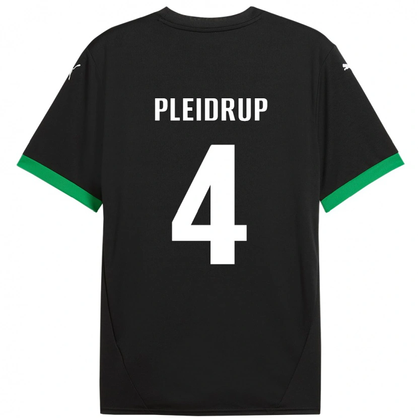 Danxen Børn Caroline Pleidrup #4 Sort Mørkegrøn Hjemmebane Spillertrøjer 2024/25 Trøje T-Shirt