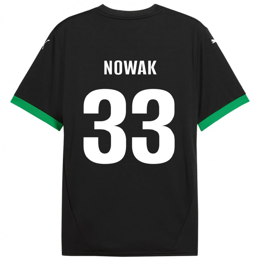 Danxen Børn Julie Nowak #33 Sort Mørkegrøn Hjemmebane Spillertrøjer 2024/25 Trøje T-Shirt