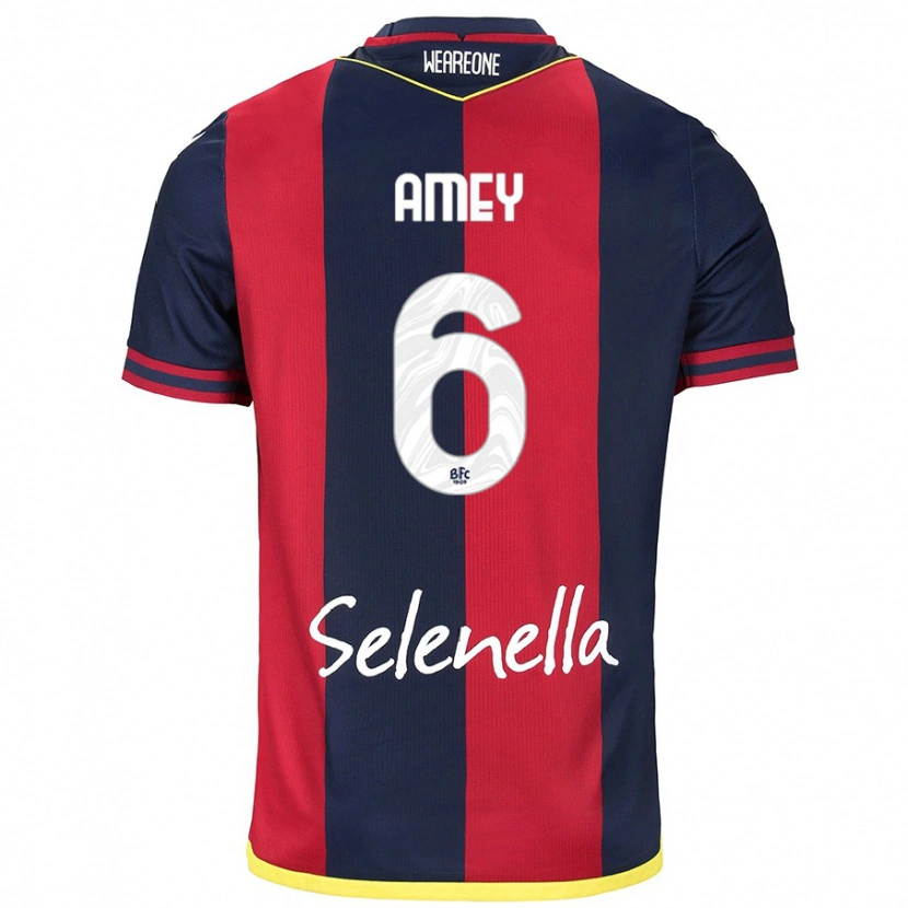 Danxen Børn Wisdom Amey #6 Rød Kongeblå Hjemmebane Spillertrøjer 2024/25 Trøje T-Shirt