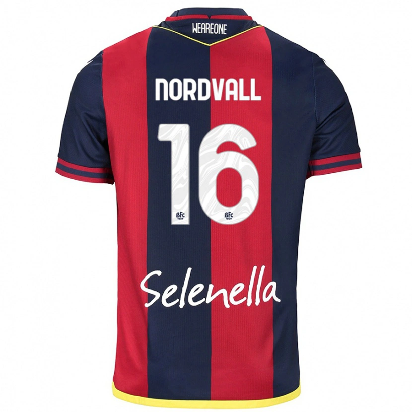 Danxen Børn Ossian Nordvall #16 Rød Kongeblå Hjemmebane Spillertrøjer 2024/25 Trøje T-Shirt