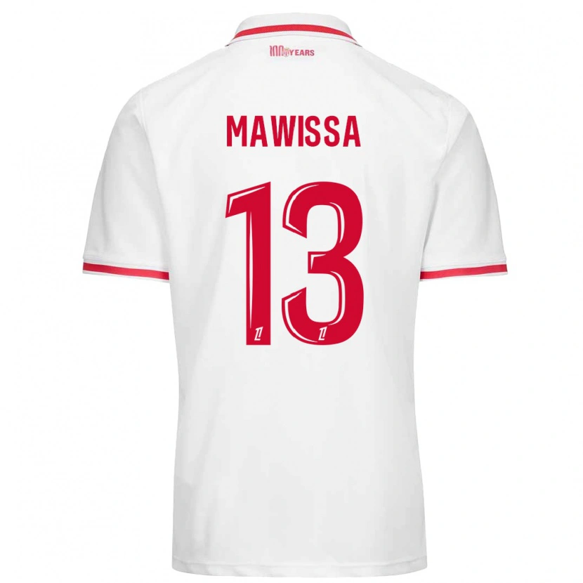 Danxen Børn Christian Mawissa #13 Hvid Rød Hjemmebane Spillertrøjer 2024/25 Trøje T-Shirt