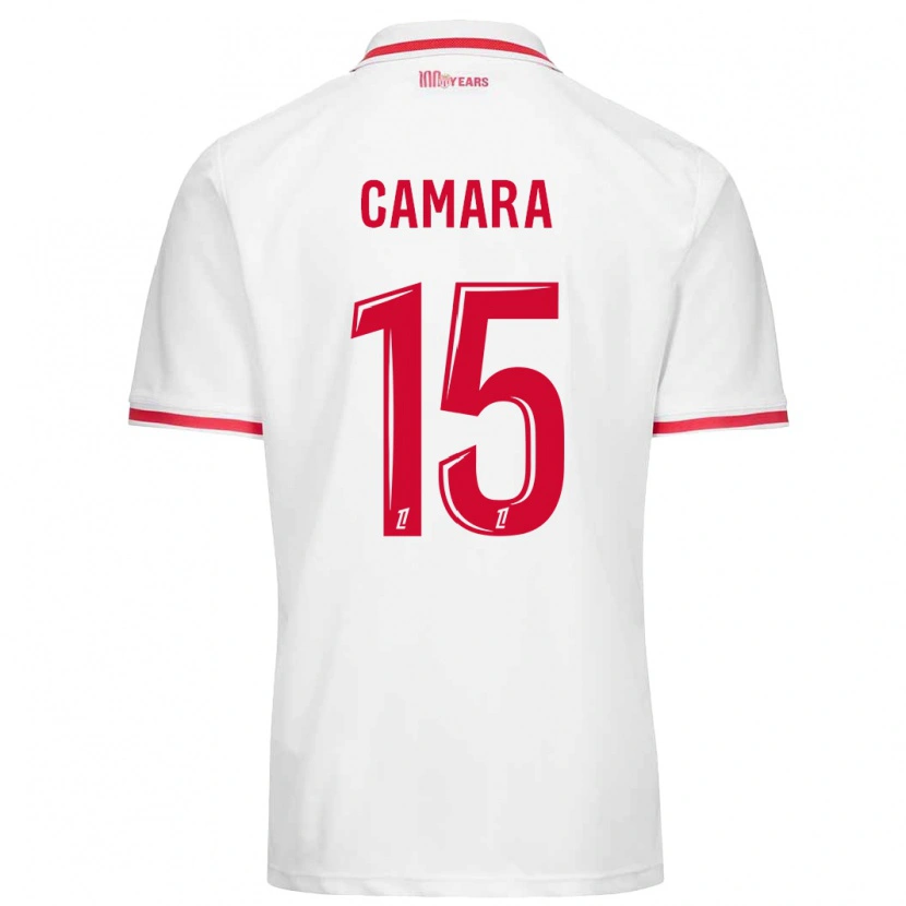 Danxen Børn Lamine Camara #15 Hvid Rød Hjemmebane Spillertrøjer 2024/25 Trøje T-Shirt