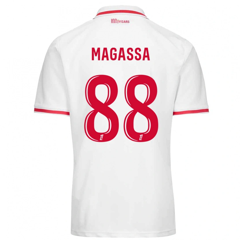 Danxen Børn Soungoutou Magassa #88 Hvid Rød Hjemmebane Spillertrøjer 2024/25 Trøje T-Shirt