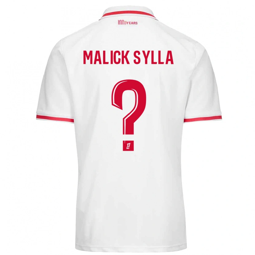 Danxen Børn Malick Sylla #0 Hvid Rød Hjemmebane Spillertrøjer 2024/25 Trøje T-Shirt