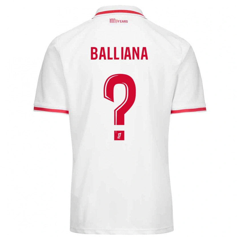 Danxen Børn David Balliana #0 Hvid Rød Hjemmebane Spillertrøjer 2024/25 Trøje T-Shirt