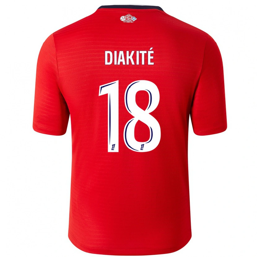 Danxen Børn Bafodé Diakité #18 Rød Hvid Hjemmebane Spillertrøjer 2024/25 Trøje T-Shirt