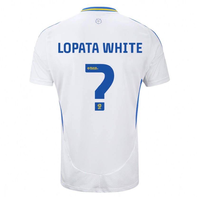 Danxen Børn Reuben Lopata-White #0 Hvid Blå Hjemmebane Spillertrøjer 2024/25 Trøje T-Shirt
