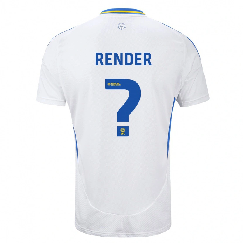 Danxen Børn Jacob Render #0 Hvid Blå Hjemmebane Spillertrøjer 2024/25 Trøje T-Shirt