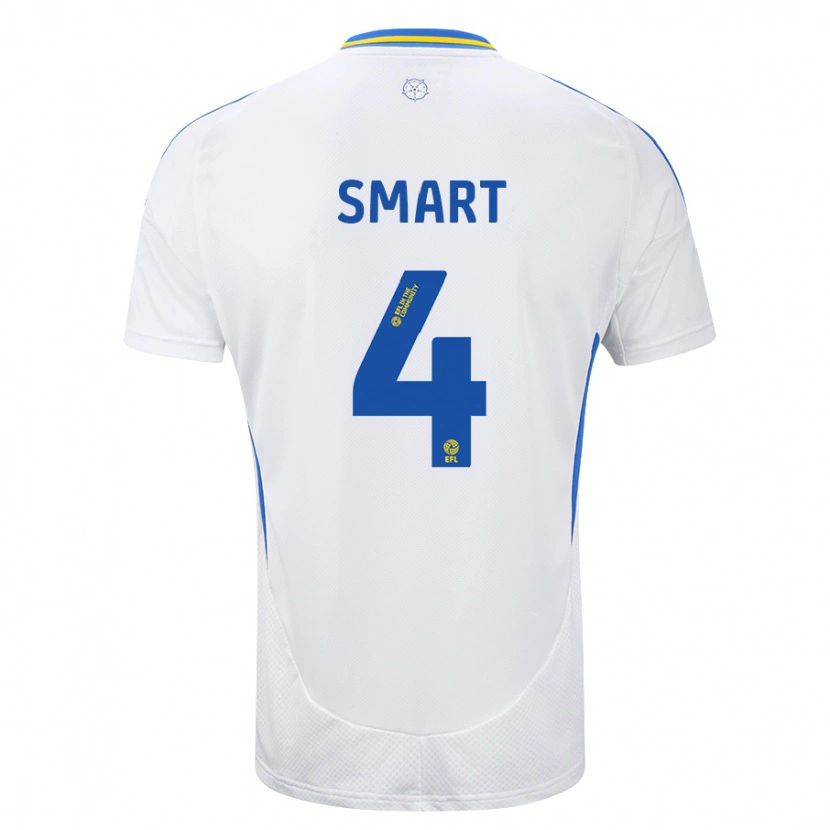 Danxen Børn Olivia Smart #4 Hvid Blå Hjemmebane Spillertrøjer 2024/25 Trøje T-Shirt