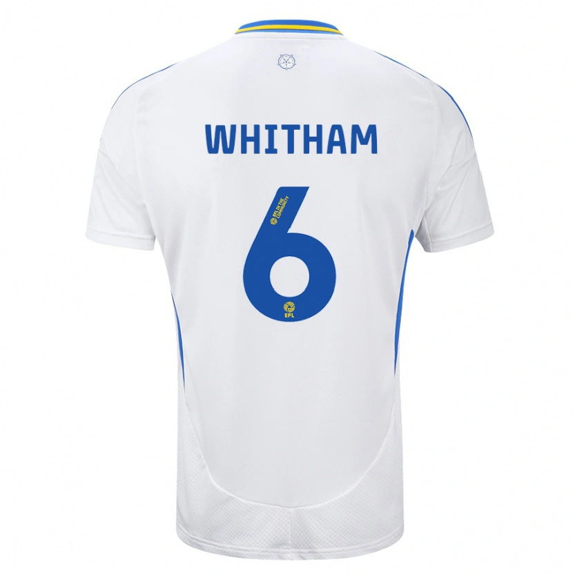 Danxen Børn Danielle Whitham #6 Hvid Blå Hjemmebane Spillertrøjer 2024/25 Trøje T-Shirt