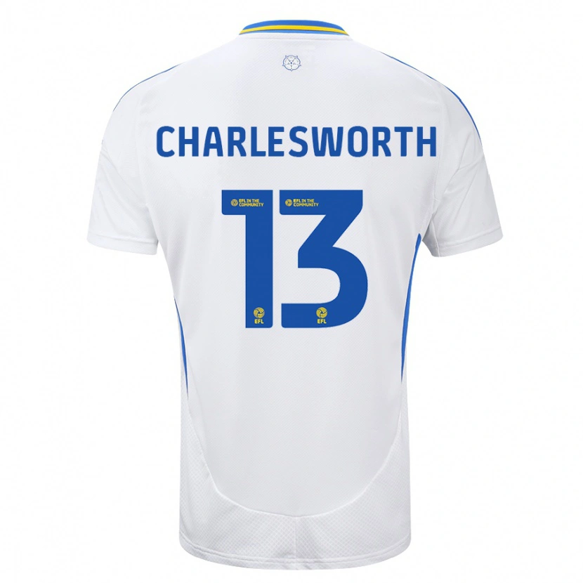 Danxen Børn Millie Robshaw-Charlesworth #13 Hvid Blå Hjemmebane Spillertrøjer 2024/25 Trøje T-Shirt