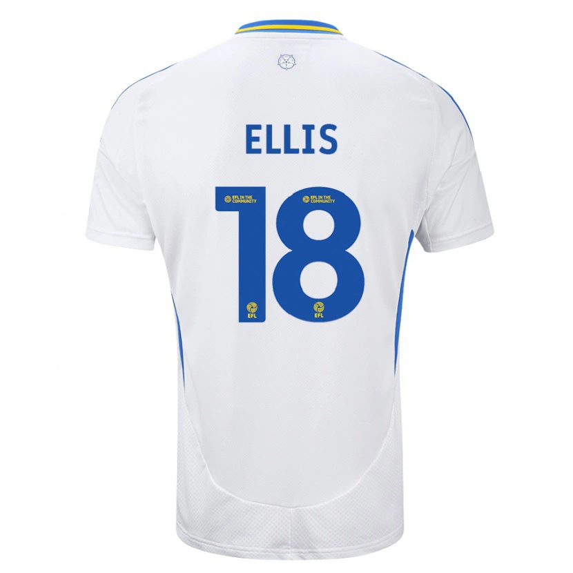 Danxen Børn Macy Ellis #18 Hvid Blå Hjemmebane Spillertrøjer 2024/25 Trøje T-Shirt