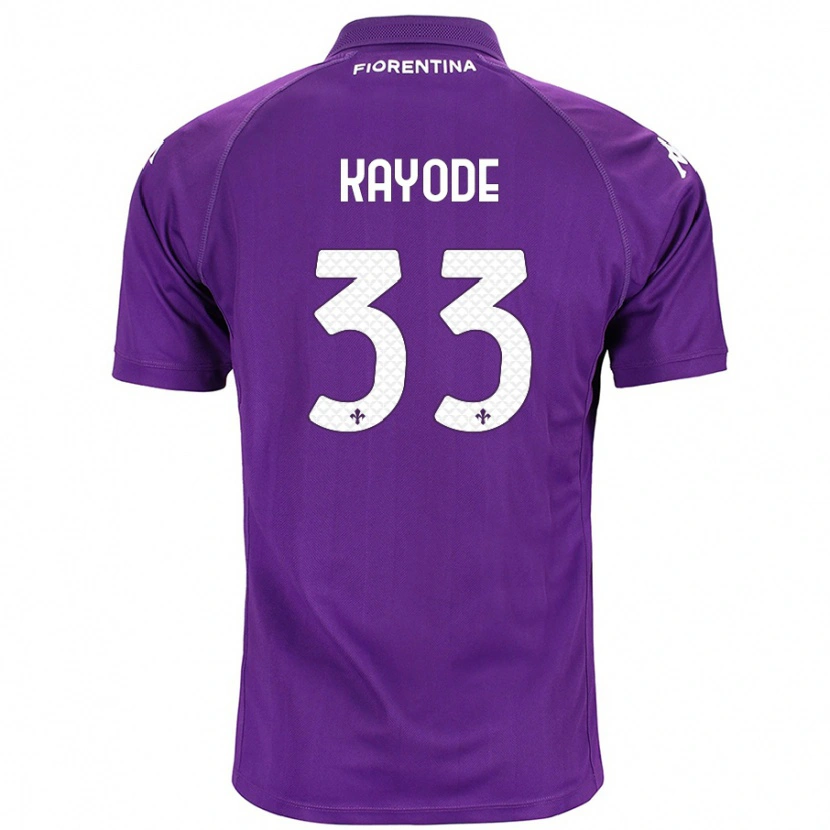 Danxen Børn Michael Kayode #33 Lilla Hjemmebane Spillertrøjer 2024/25 Trøje T-Shirt