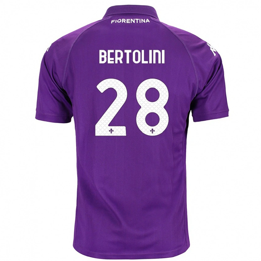 Danxen Børn Gabriele Bertolini #28 Lilla Hjemmebane Spillertrøjer 2024/25 Trøje T-Shirt