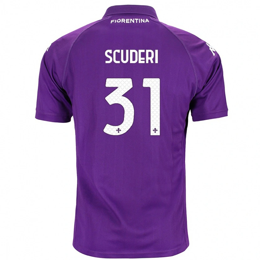 Danxen Børn Giulio Scuderi #31 Lilla Hjemmebane Spillertrøjer 2024/25 Trøje T-Shirt